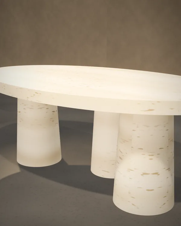 Travertine Sculptural Table